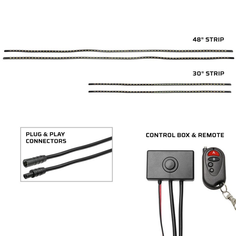 LEDGlow 4pc Pink LED Flexible Car Slimline Underbody Underglow Accent Neon Lighting Kit - 4 Unique Patterns - Water Resistant, Low Profile Light Tubes - Includes Control Box & Remote - Image 2